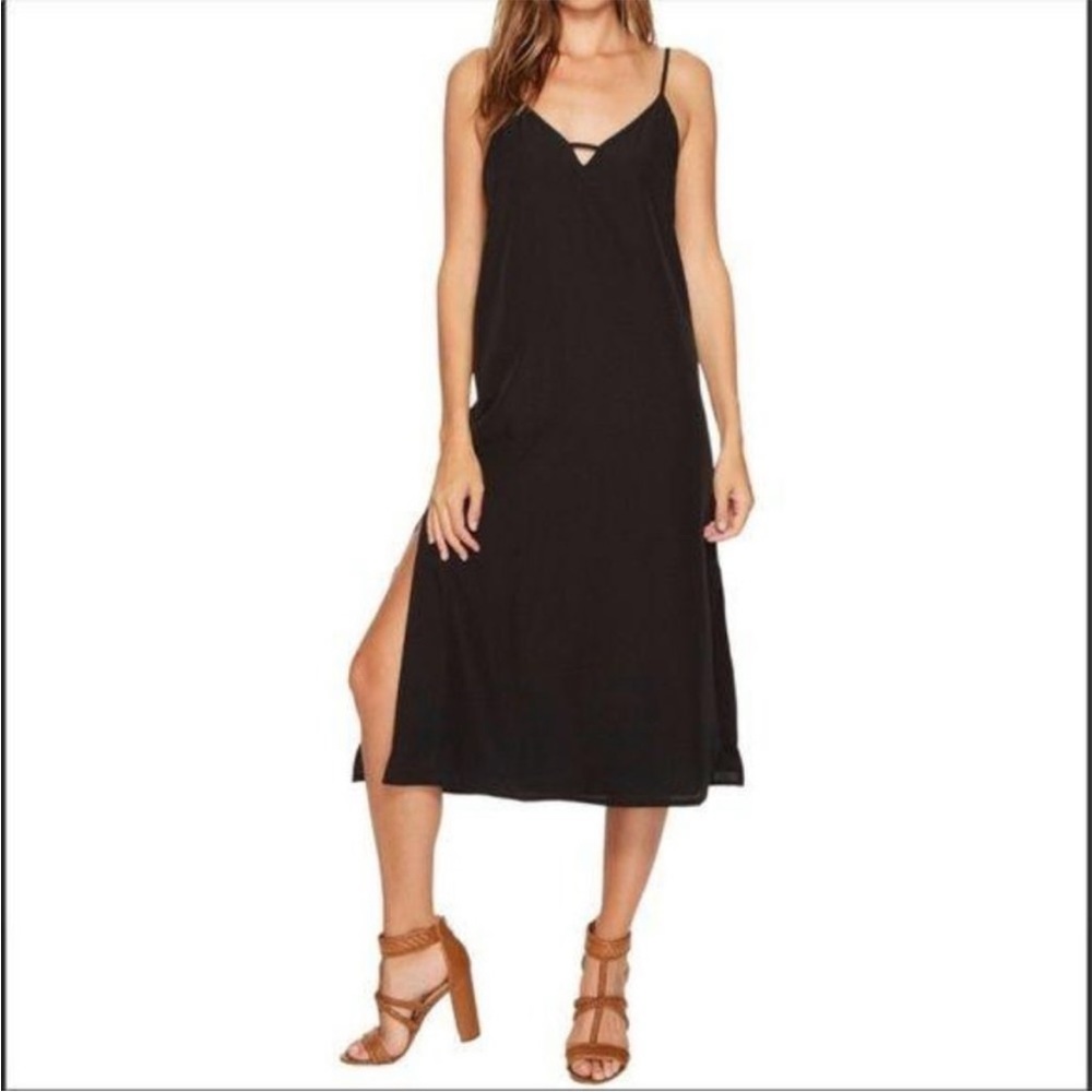Amuse Society Austin Black MIDI Slip dress